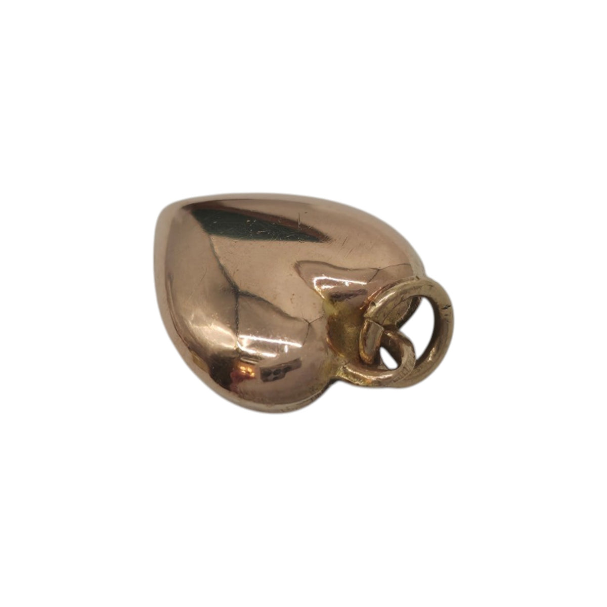Antique 9ct Rose Gold Heart Charm c.1920 L 1.0 cm 0.4 g.