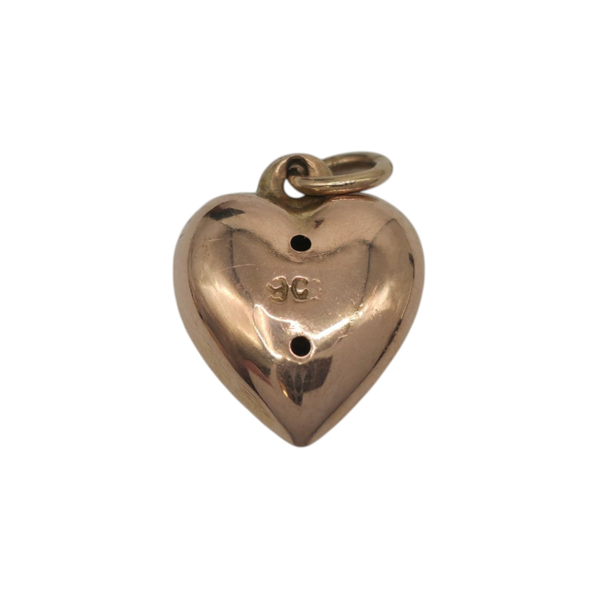 Antique 9ct Rose Gold Heart Charm c.1920 L 1.0 cm 0.4 g.