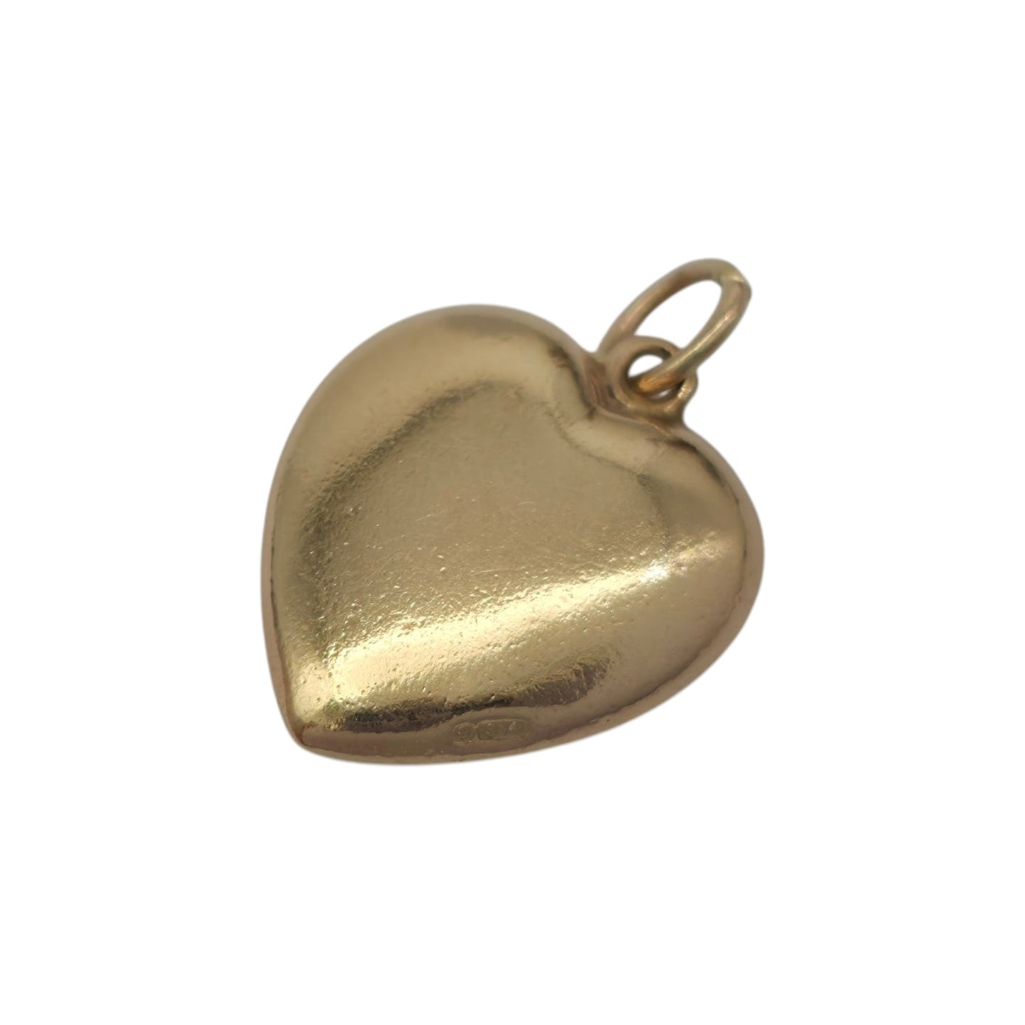 9ct 375 Yellow Gold Heart Charm 1951 L 1.3 cm 0.9 g.