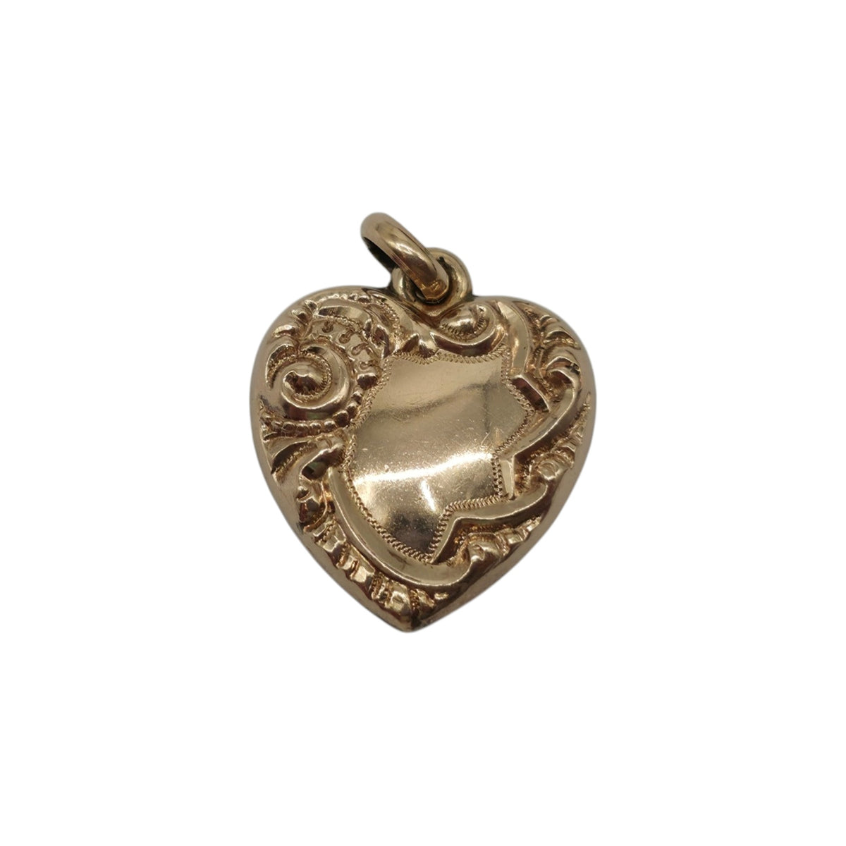 Antique 9ct Rose Gold Heart Charm With Pearl c.1900 L 1.6 cm 2.4 g.