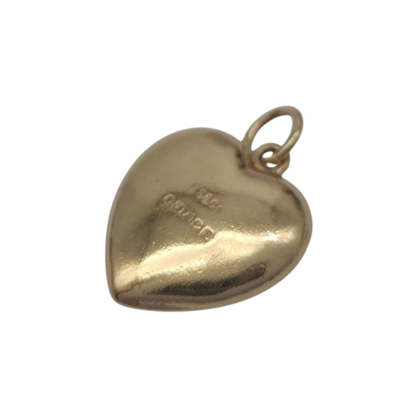 9ct 375 Yellow Gold Heart Charm 1951 L 1.3 cm 0.9 g.