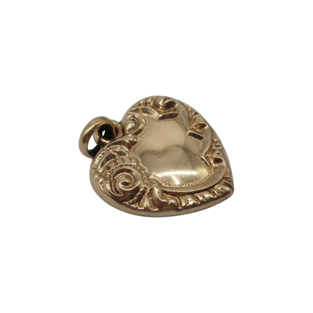 Antique 9ct Rose Gold Heart Charm With Pearl c.1900 L 1.6 cm 2.4 g.