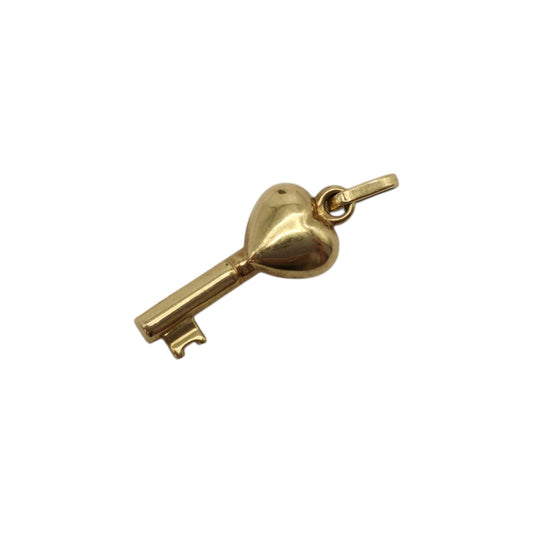 9ct Yellow Gold Love Key Charm L 1.4 cm 0.3 g.