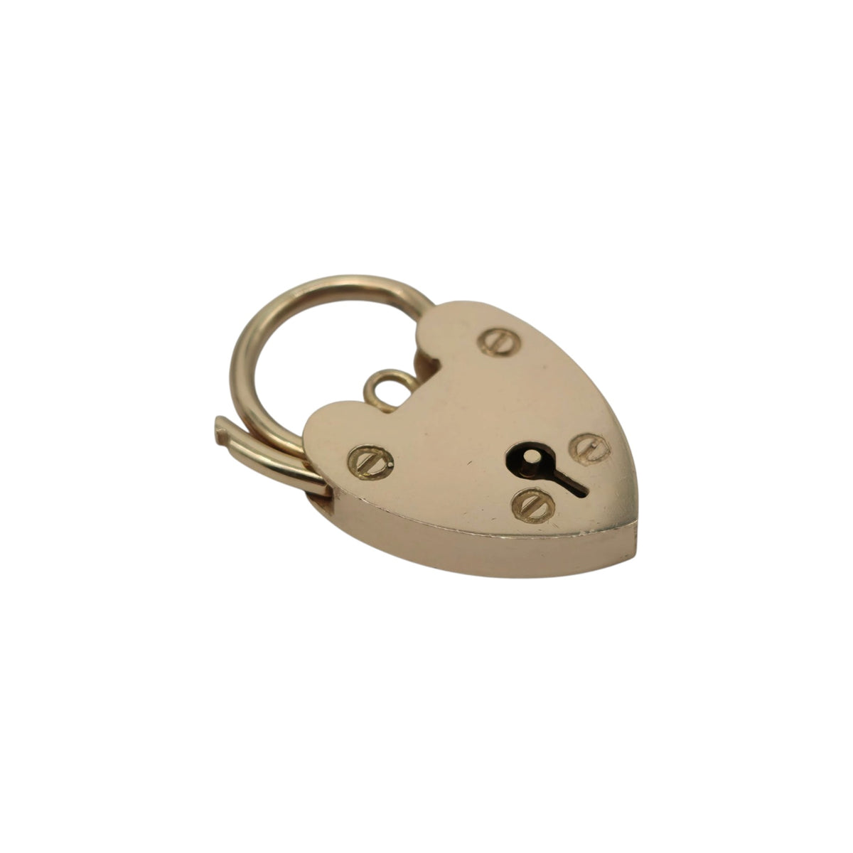 9ct 375 Yellow Gold Heart Shaped Padlock 1975 L 2.5 cm 3.4 g.