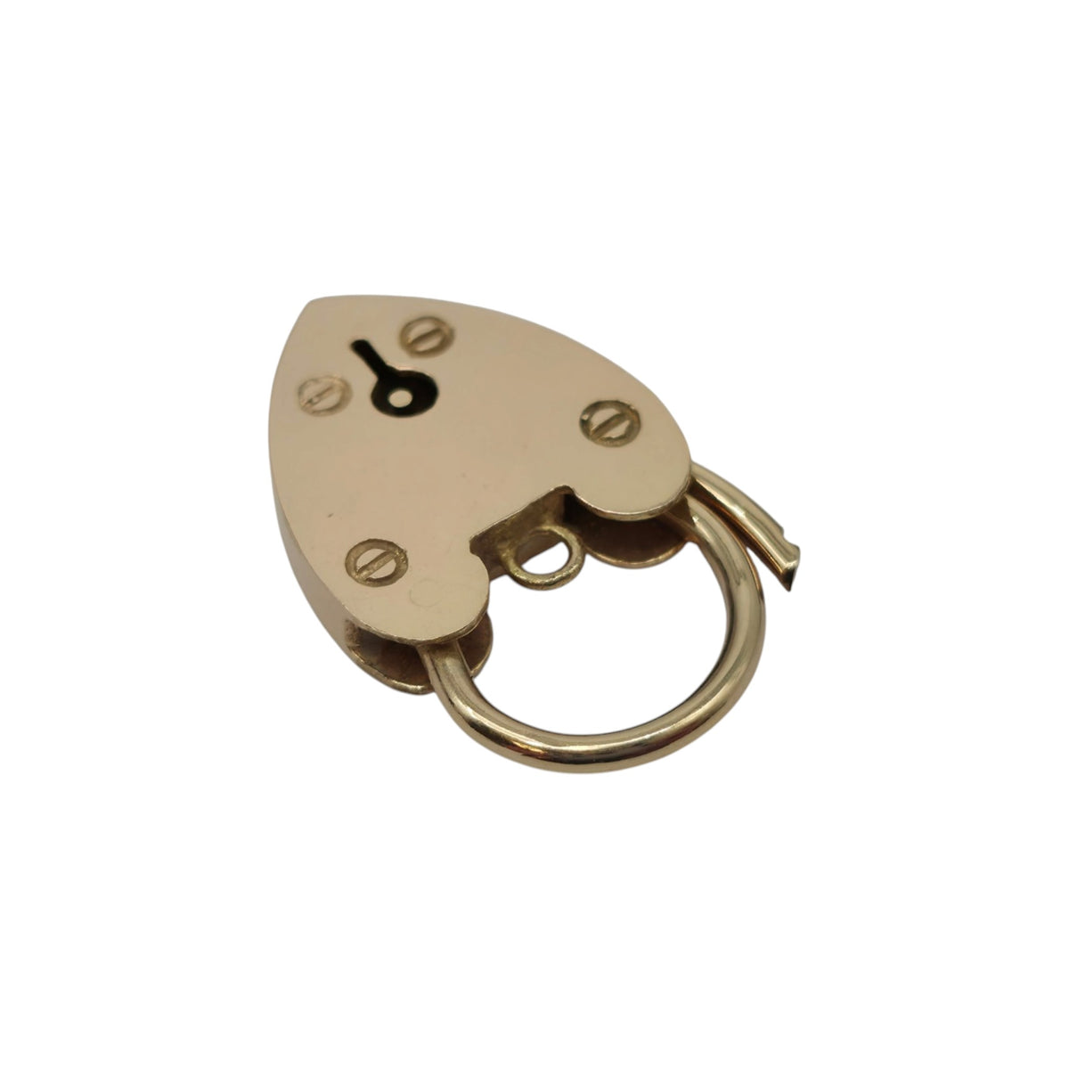 9ct 375 Yellow Gold Heart Shaped Padlock 1975 L 2.5 cm 3.4 g.