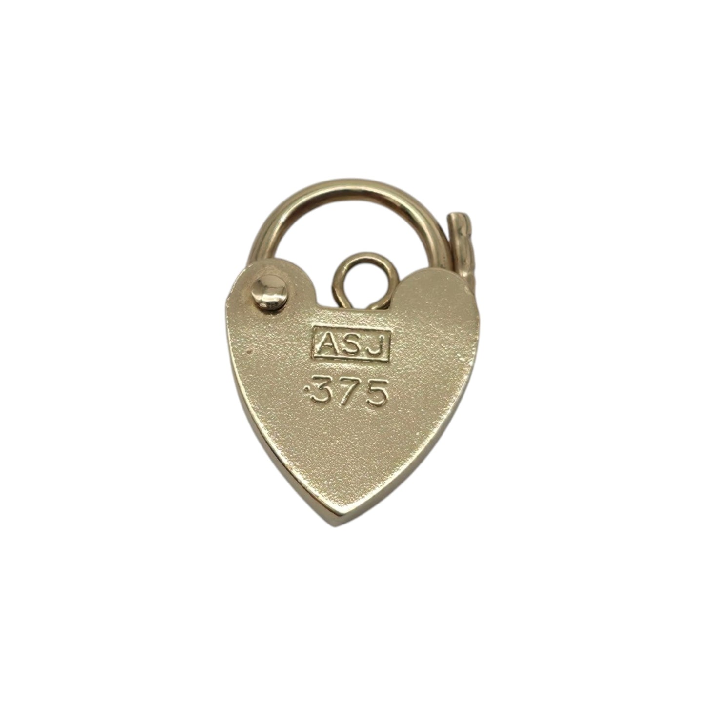 Petite 9ct 375 Yellow Gold Heart Shaped Padlock L 1.3 cm 0.7 g.