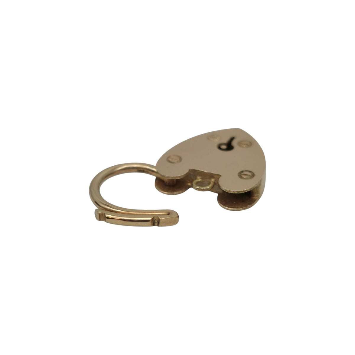 9ct 375 Yellow Gold Heart Shaped Padlock 1975 L 2.5 cm 3.4 g.