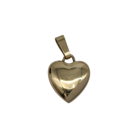 9ct 375 Yellow Gold Heart Pendant 1996 L 1.1 cm 0.7 g.