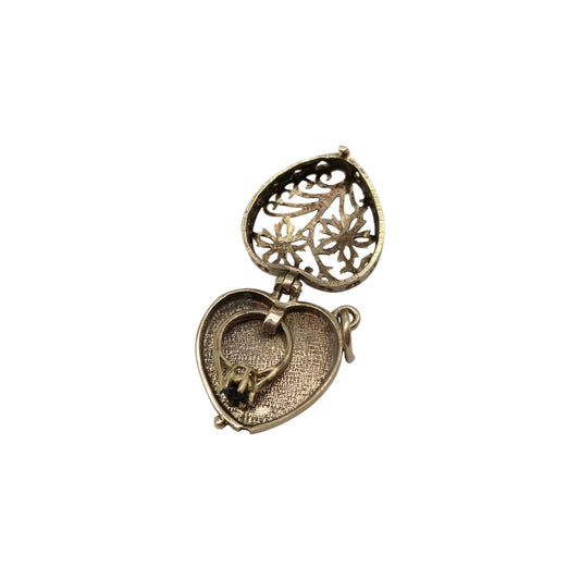 9ct 375 Yellow Gold Ring Box Opening Charm 1966 L 1.8 cm 3.6 g.