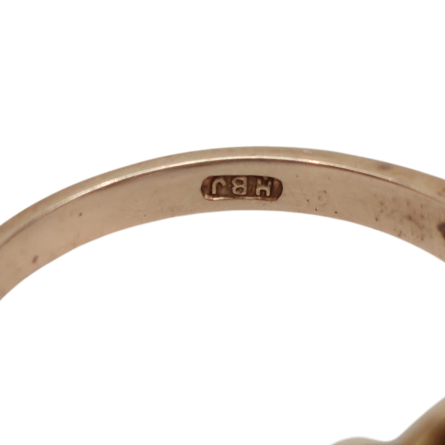 9ct 375 Yellow Gold Hearts Ring With Pearls Ruby & Emerald 1976 Size M 3.3 g.