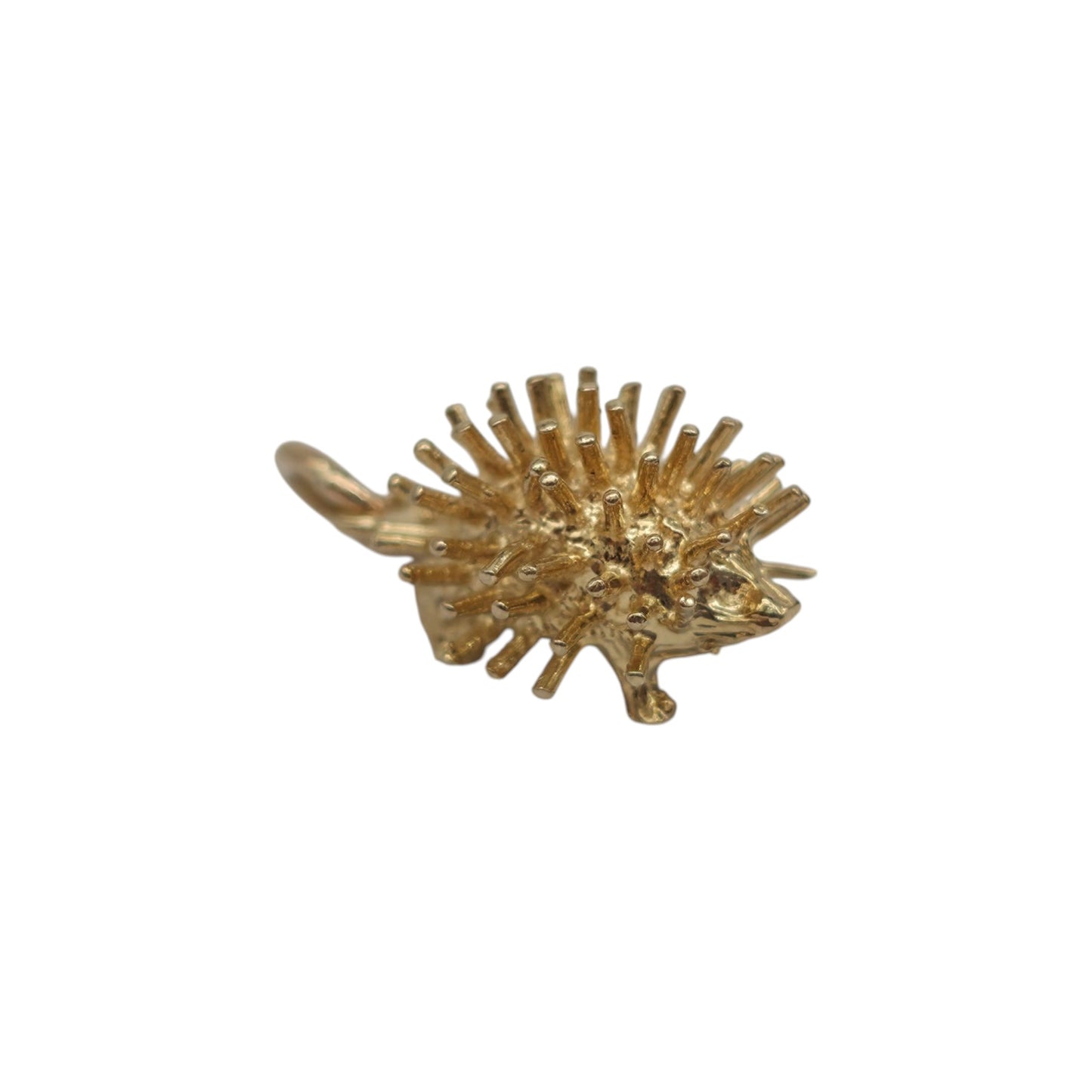 9ct 375 Yellow Gold Hedgehog Charm L 1.4 cm 1.9 g.