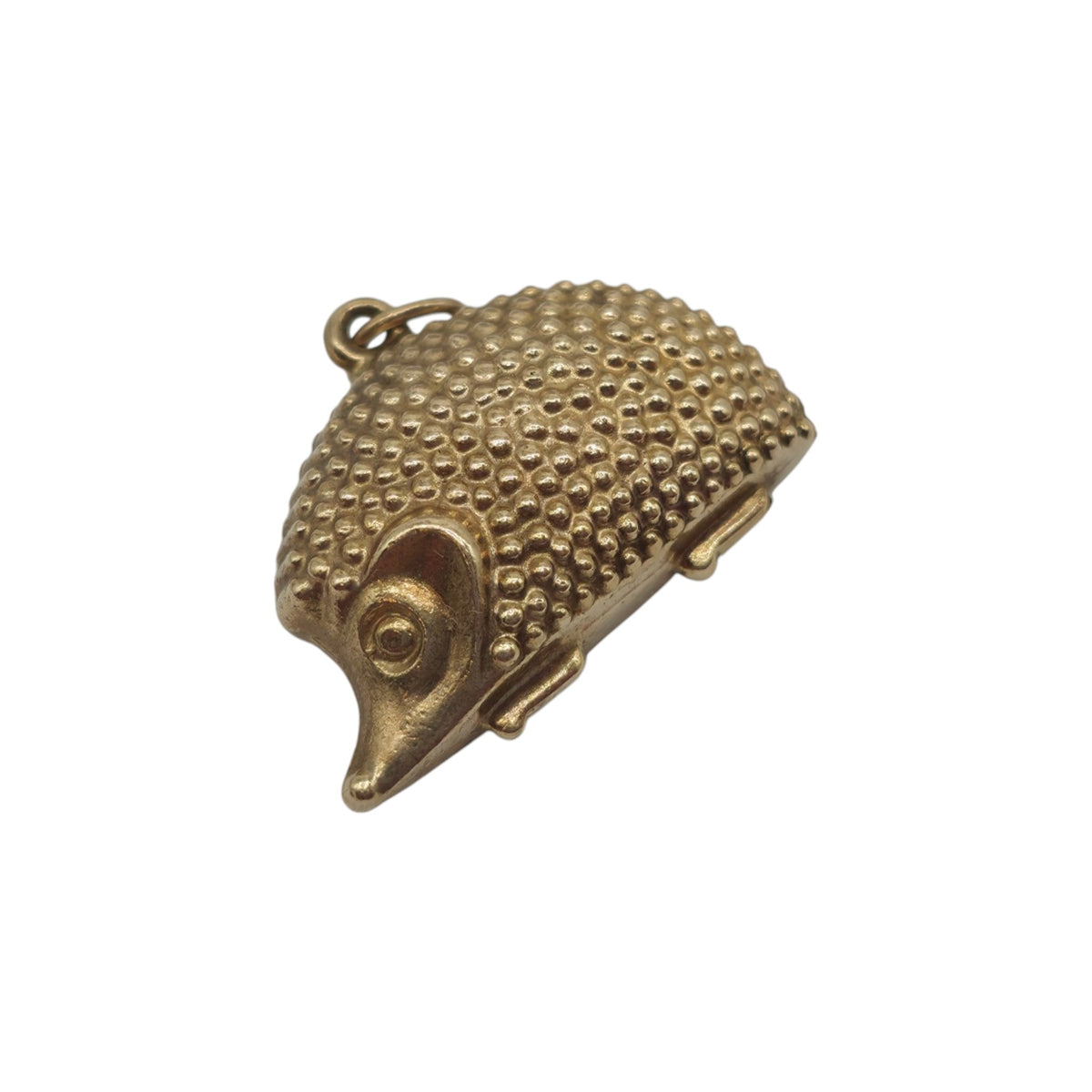 9ct 375 Yellow Gold Hedgehog Charm 1966 L 2.0 cm 1.5 g.