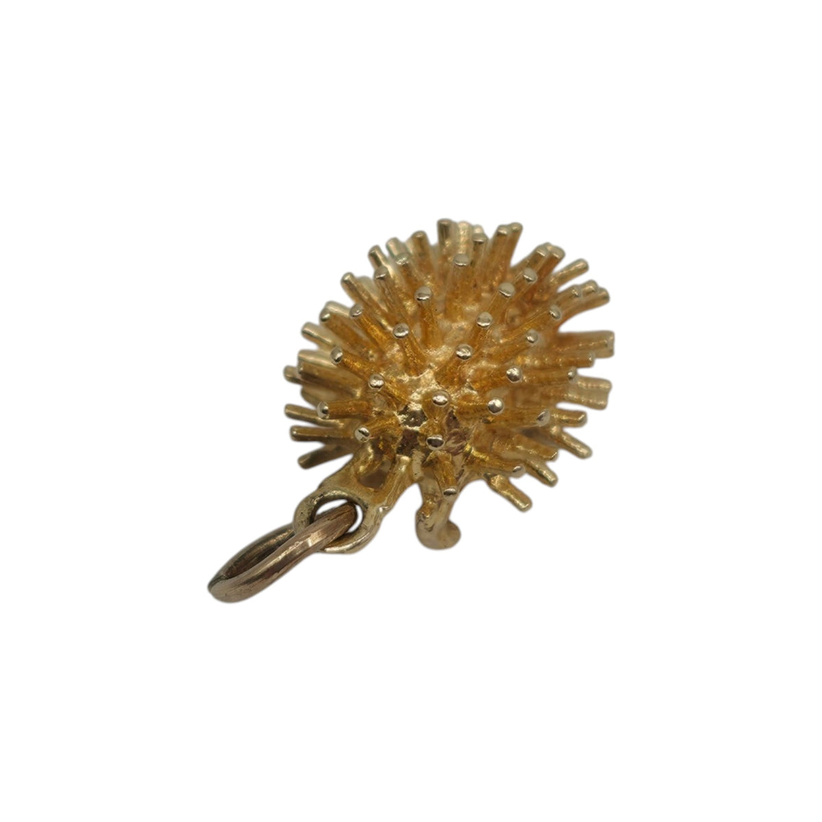 9ct 375 Yellow Gold Hedgehog Charm c.1980 L 1.5 cm 2.6 g.
