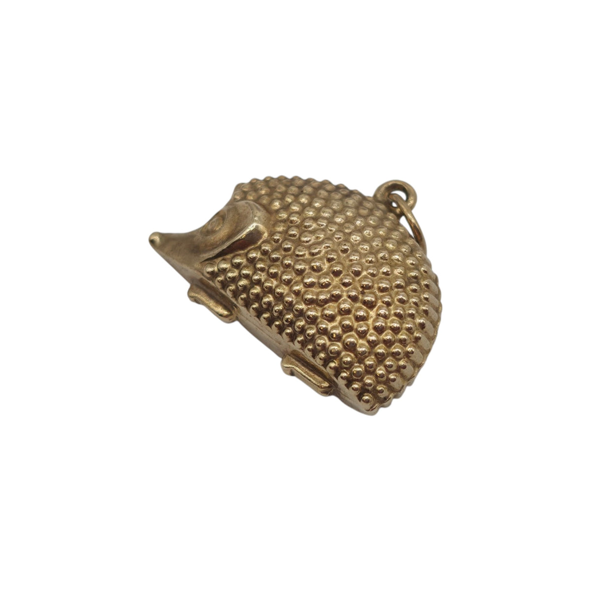 9ct 375 Yellow Gold Hedgehog Charm 1966 L 2.0 cm 1.5 g.