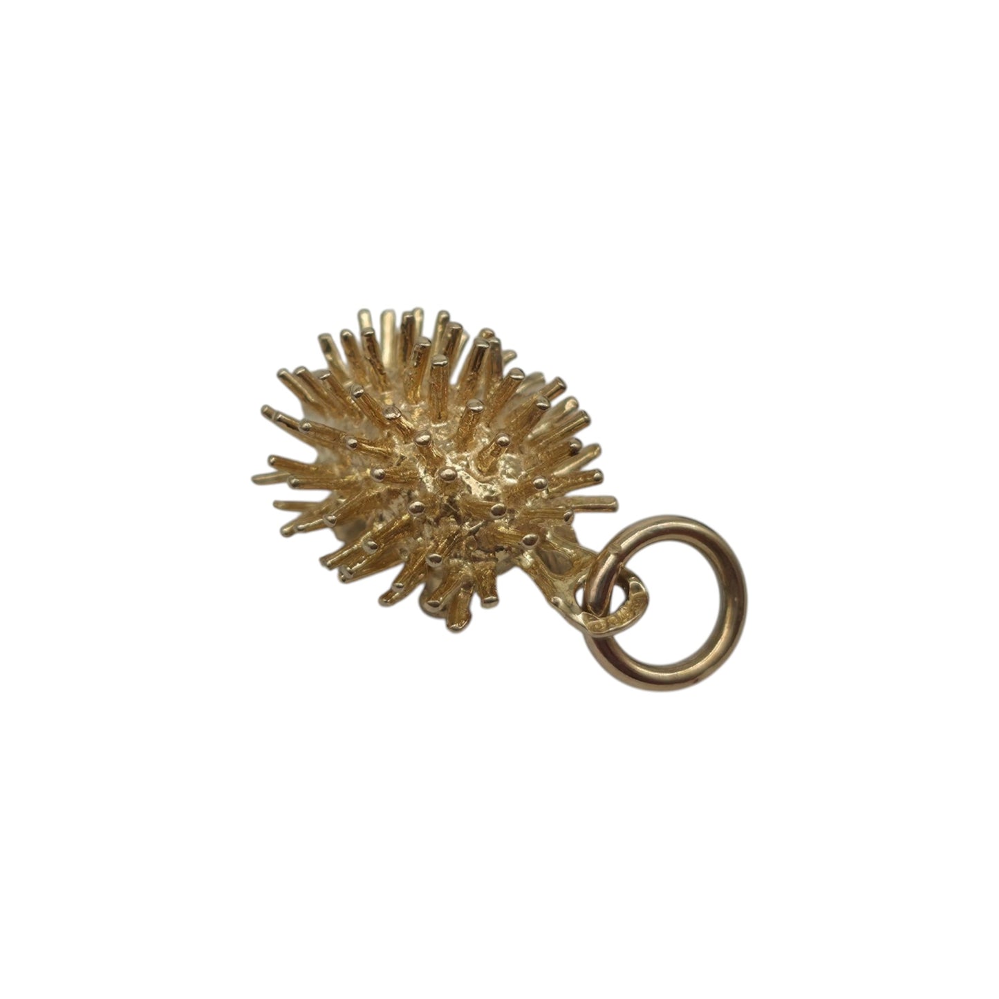 9ct 375 Yellow Gold Hedgehog Charm L 1.4 cm 1.9 g.