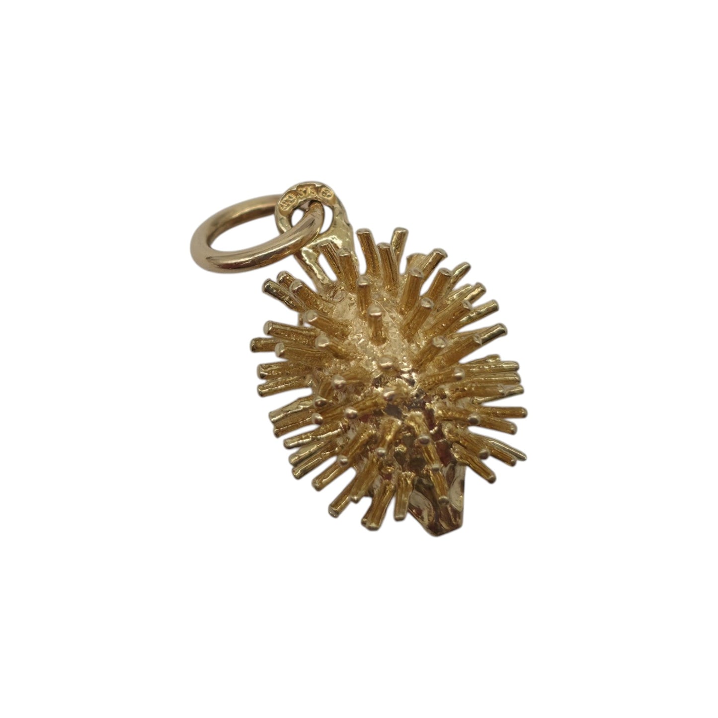 9ct 375 Yellow Gold Hedgehog Charm L 1.4 cm 1.9 g.