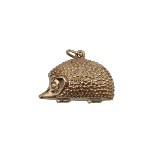 9ct 375 Yellow Gold Hedgehog Charm 1966 L 2.0 cm 1.3 g.