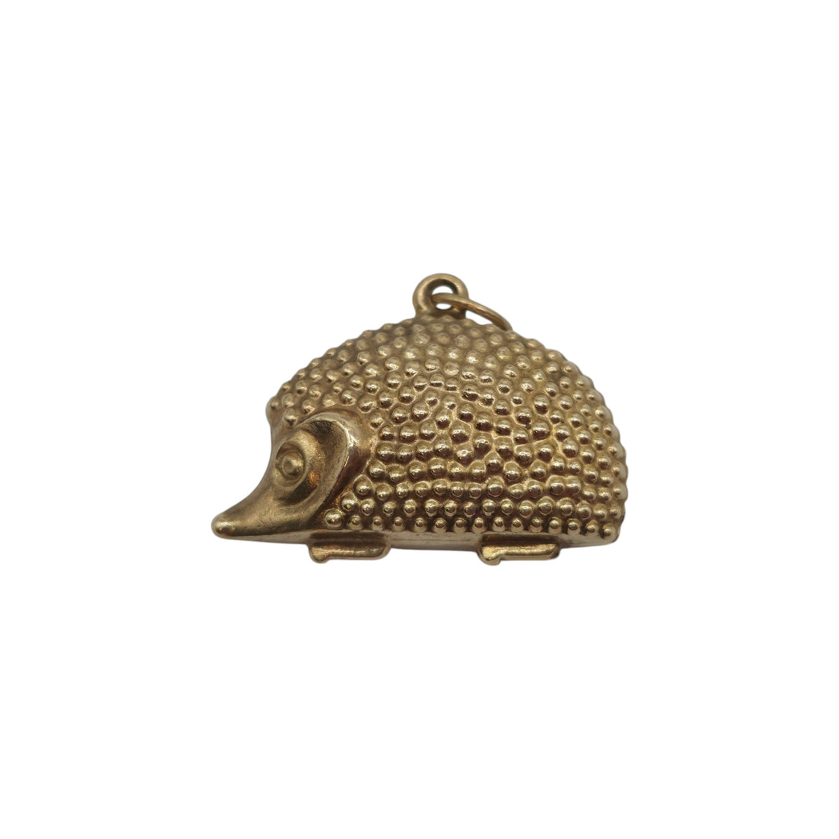 9ct 375 Yellow Gold Hedgehog Charm 1966 L 2.0 cm 1.5 g.