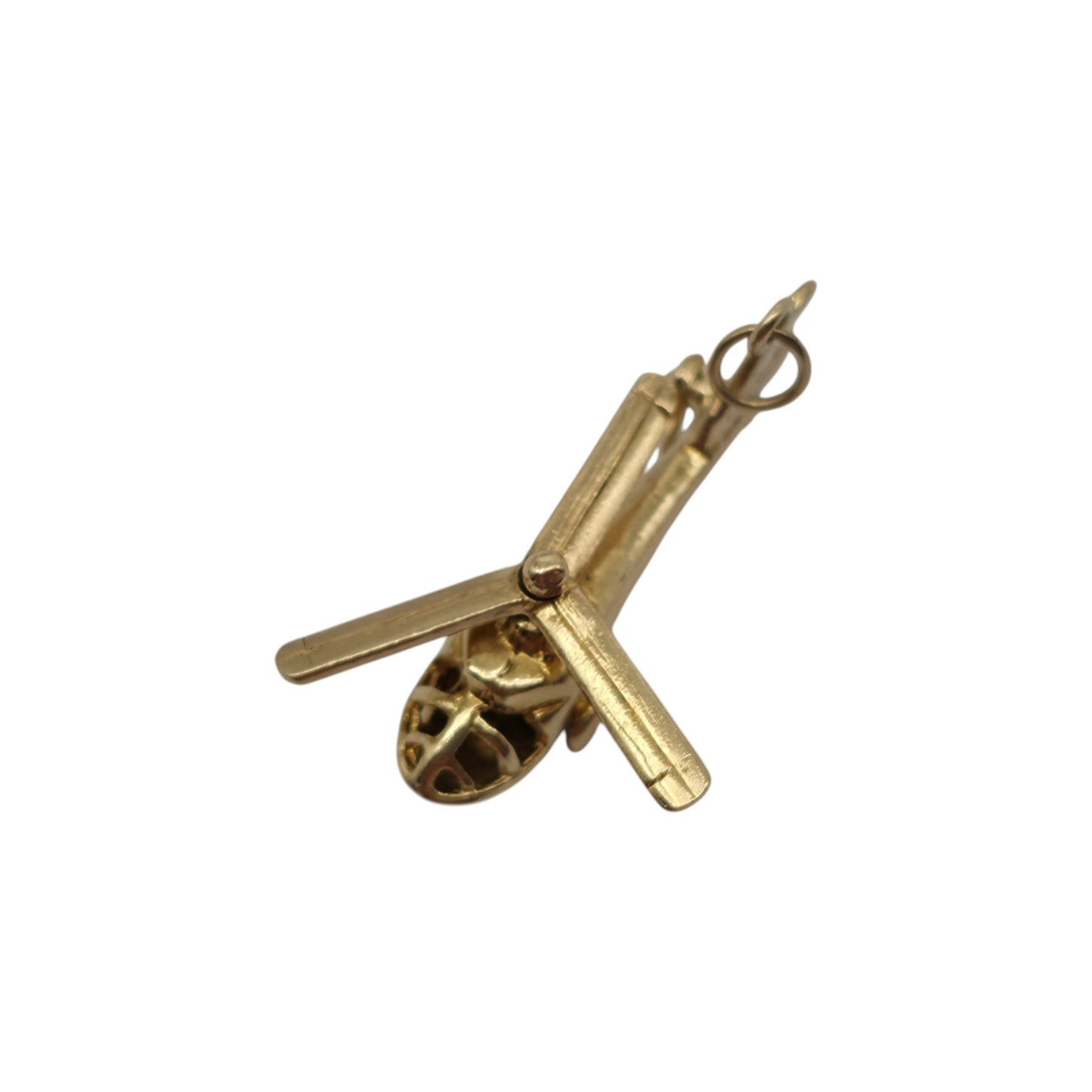 Rare 9ct 375 Yellow Gold Articulated Helicopter Charm 1960 L 2.5 cm 3.4 g.