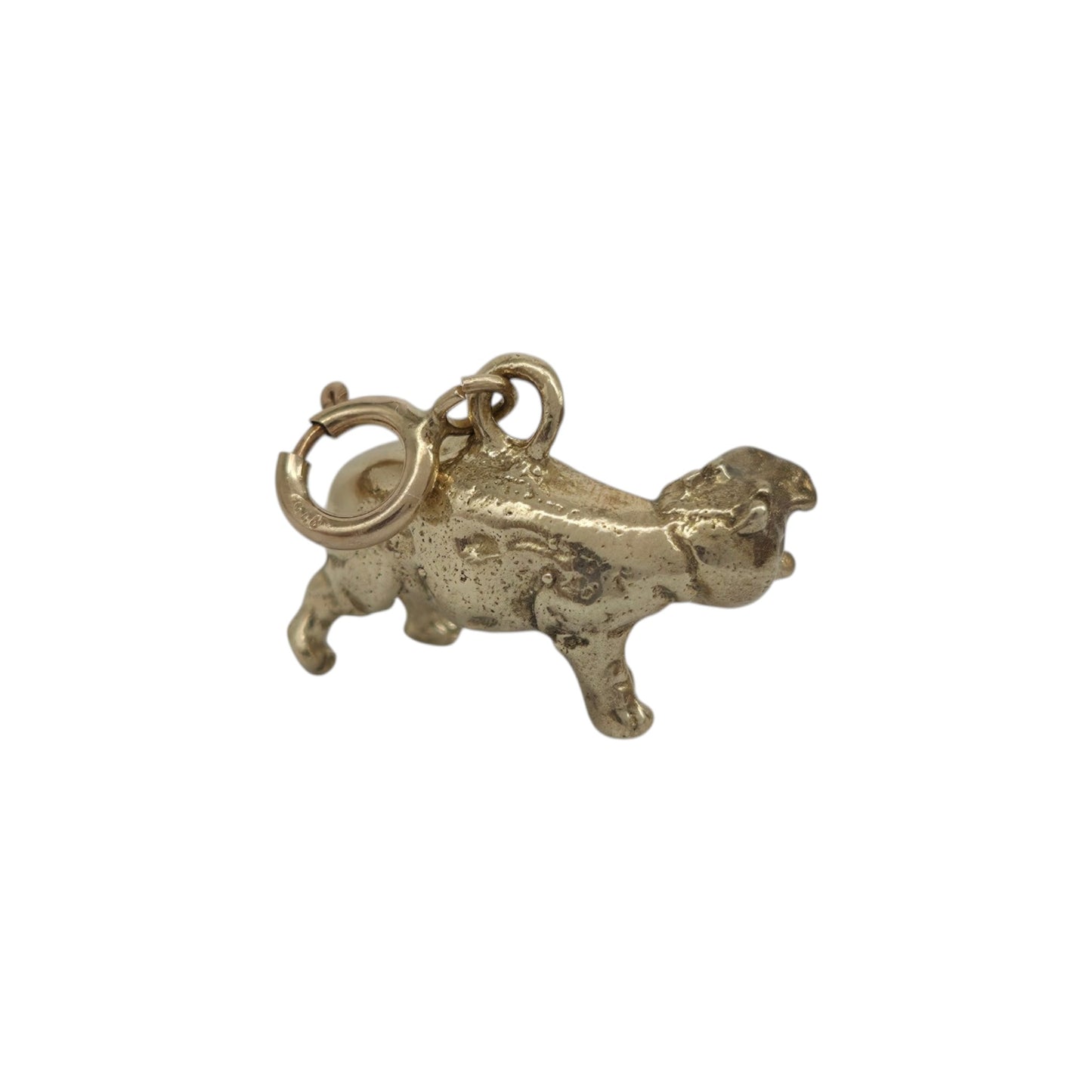 Cast 9ct 375 Yellow Gold Hippo Charm 2001 L 1.4 cm 2.7 g.