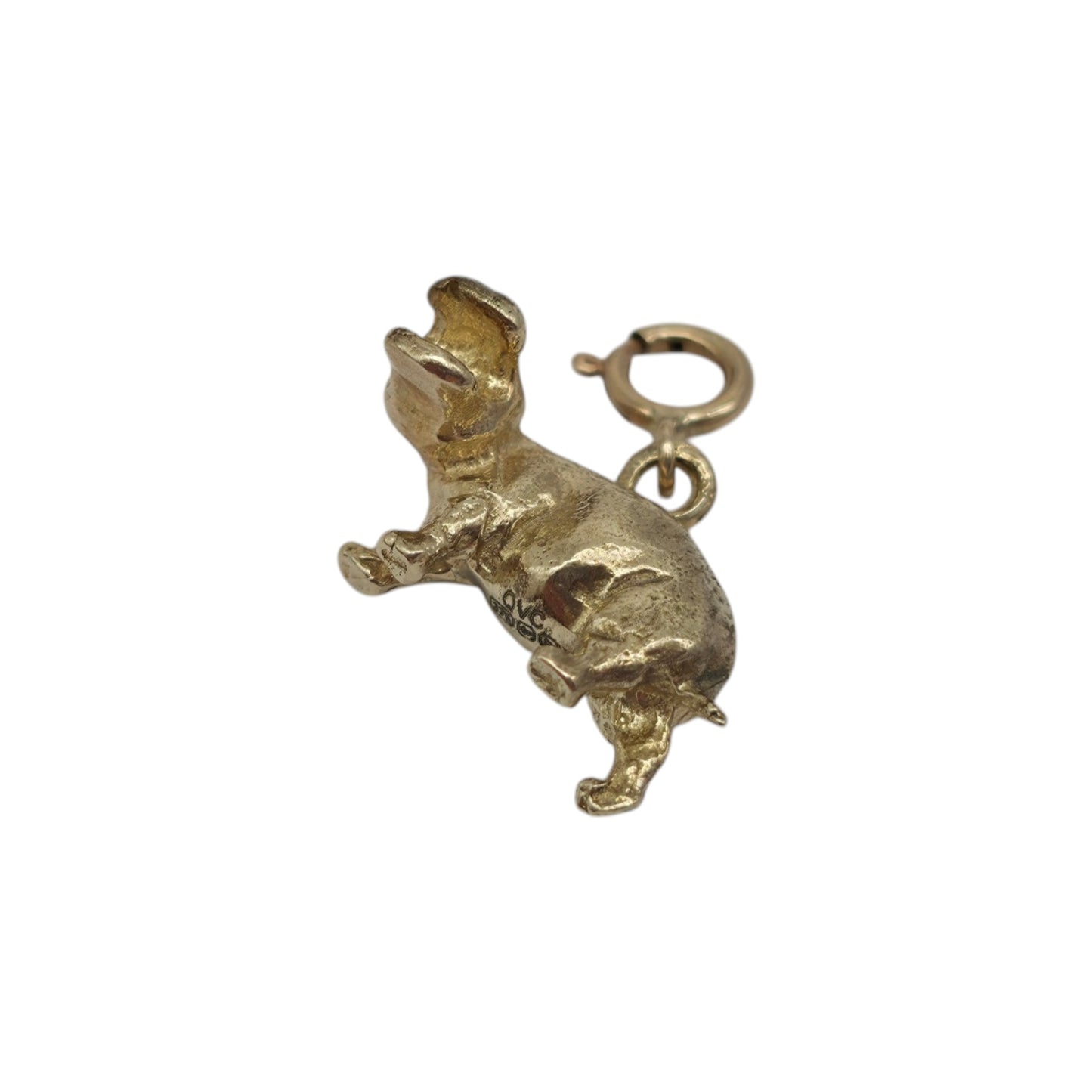 Cast 9ct 375 Yellow Gold Hippo Charm 2001 L 1.4 cm 2.7 g.