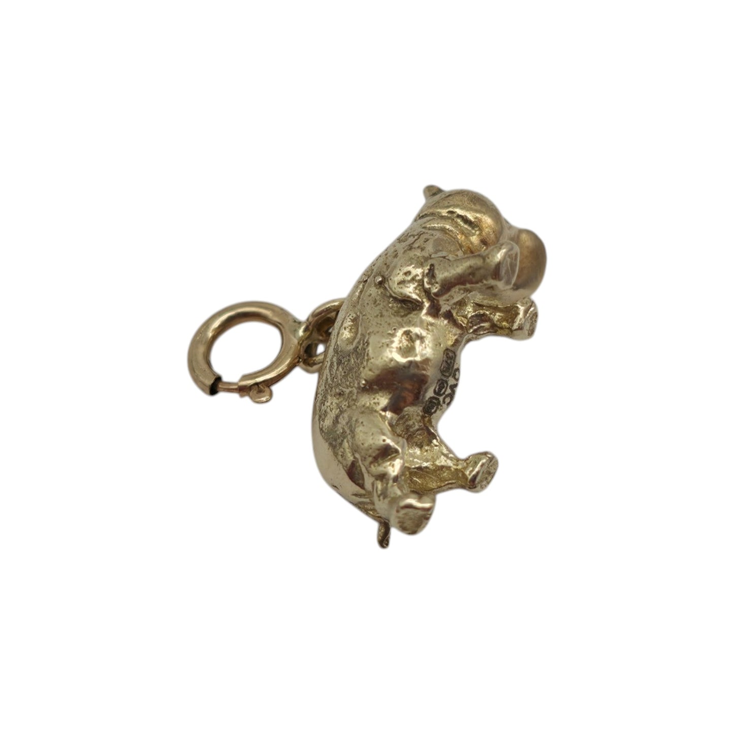 Cast 9ct 375 Yellow Gold Hippo Charm 2001 L 1.4 cm 2.7 g.