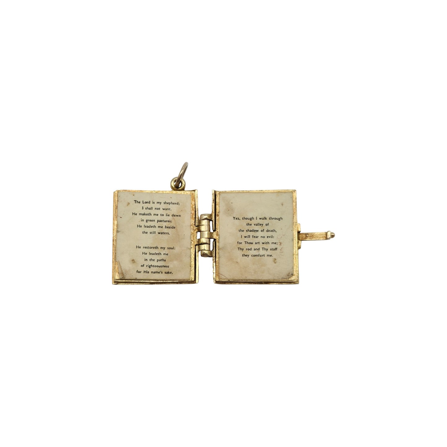 Heavy 9ct 375 Yellow Gold Holy Bible Opening Charm 1961 L 2.0 cm 14.0 g.