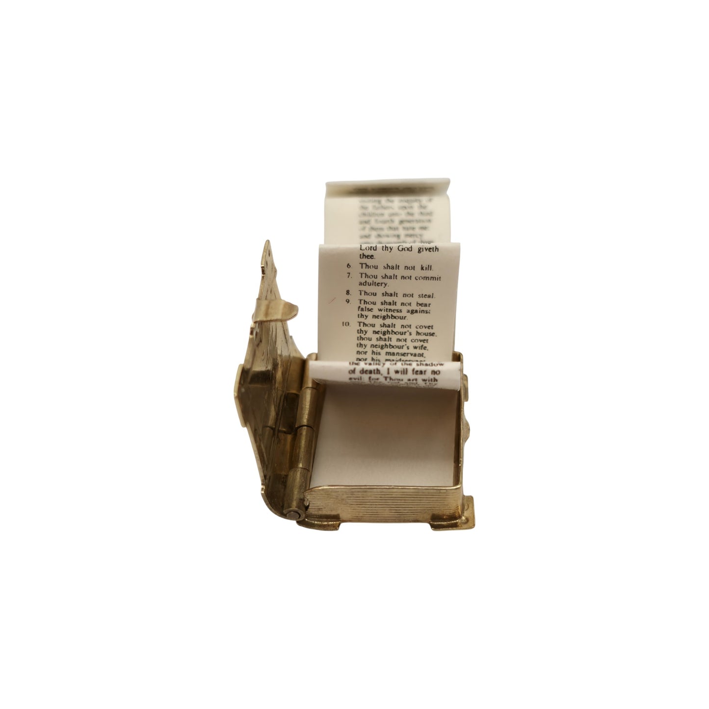 9ct 375 Yellow Gold Holy Bible Opening Charm 1977 L 2.0 cm 3.6 g.