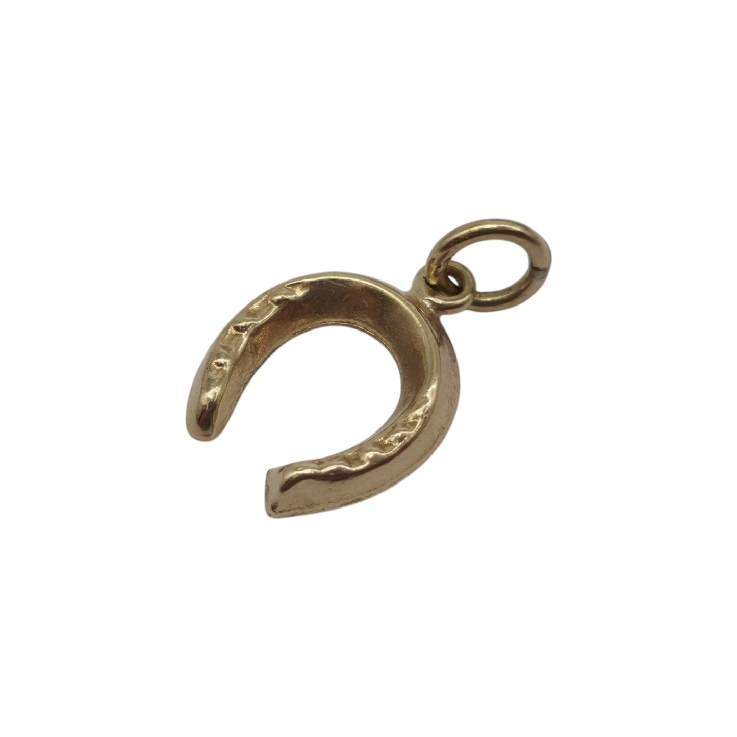 9ct 375 Yellow Gold Horseshoe Charm 1960 L 0.9 cm 0.4 g.