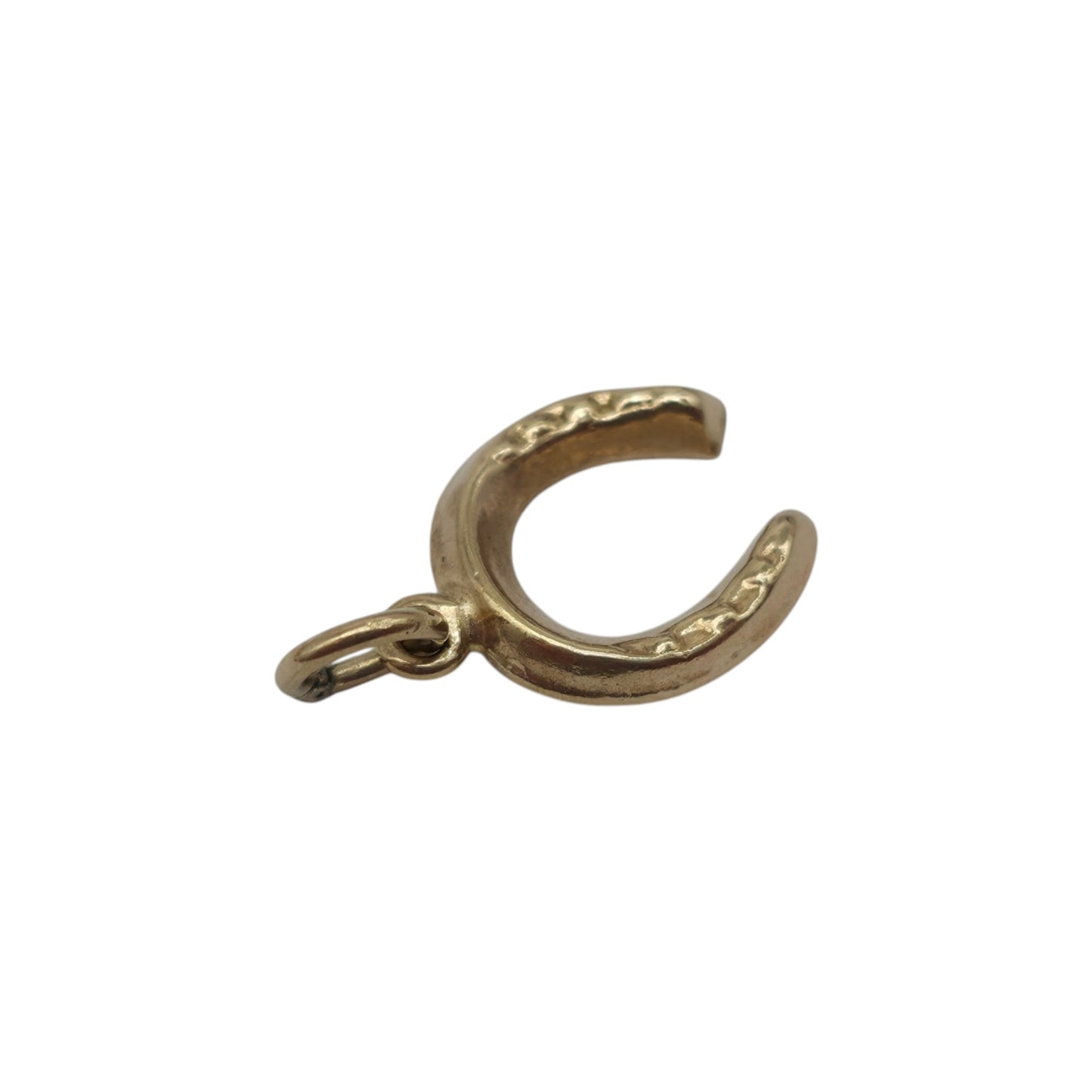 9ct 375 Yellow Gold Horseshoe Charm 1960 L 0.9 cm 0.4 g.