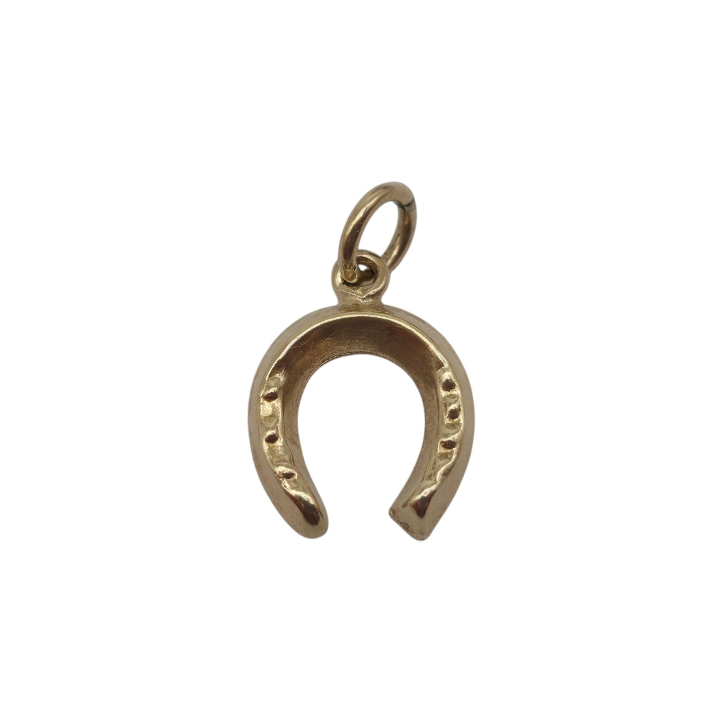 9ct 375 Yellow Gold Horseshoe Charm 1960 L 0.9 cm 0.4 g.