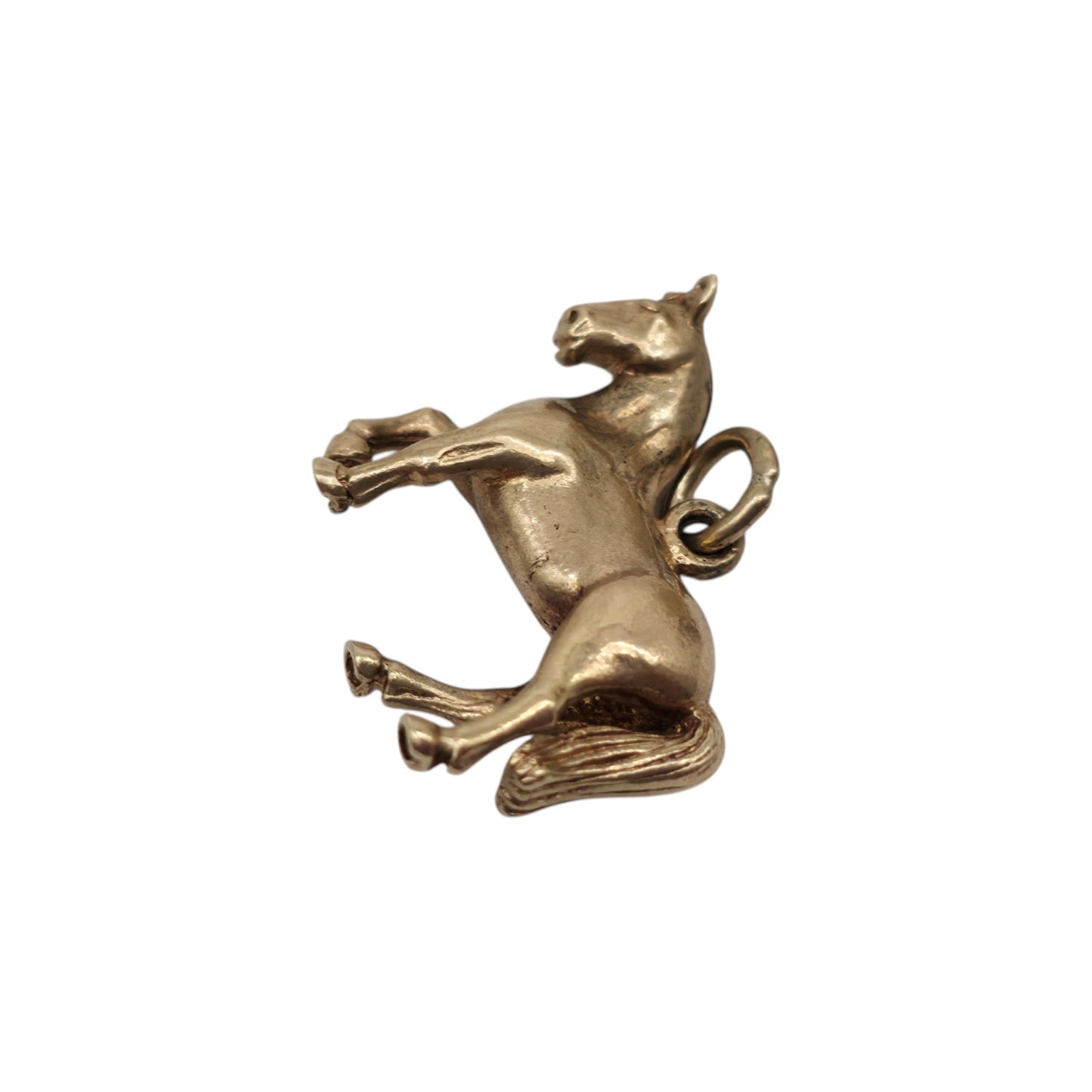 Cast 9ct 375 Yellow Gold Horse Charm 1971 L 1.9 cm 3.9 g.