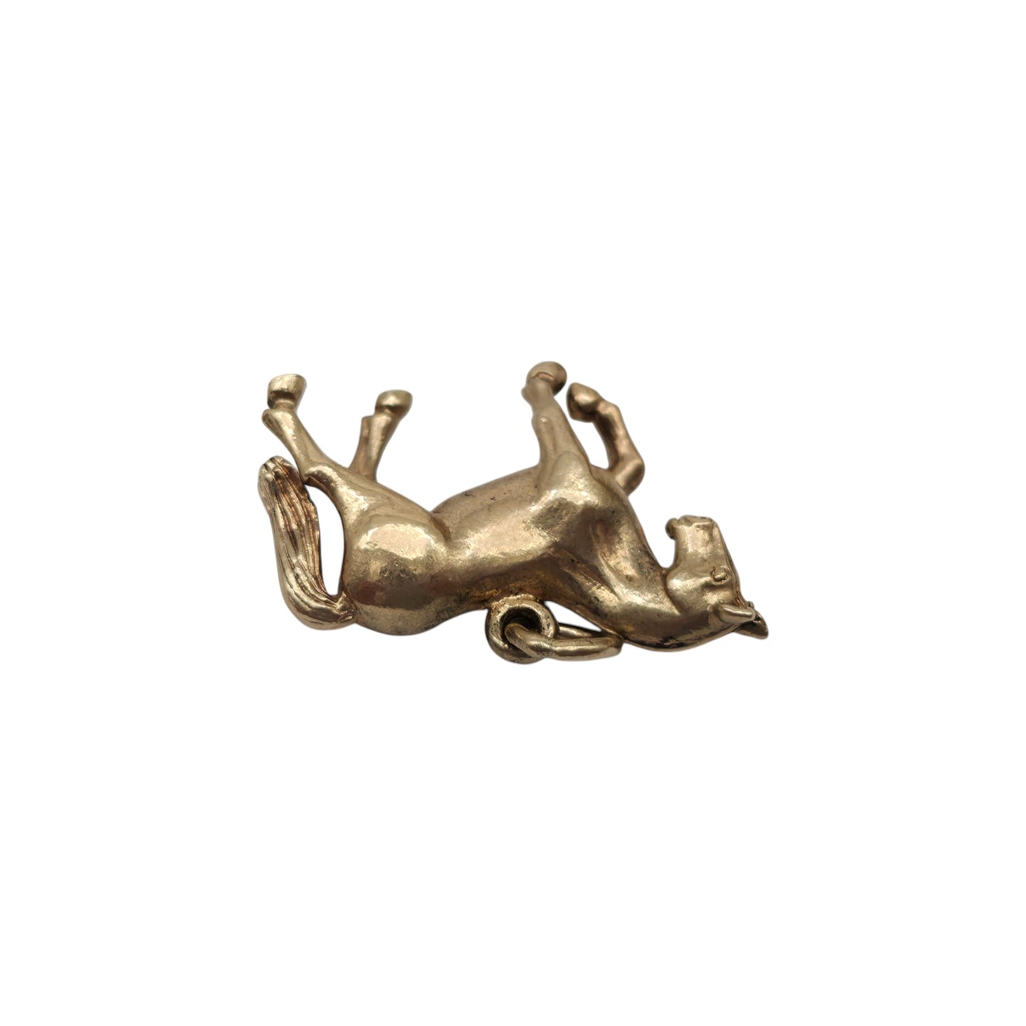 Cast 9ct 375 Yellow Gold Horse Charm 1971 L 1.9 cm 3.9 g.