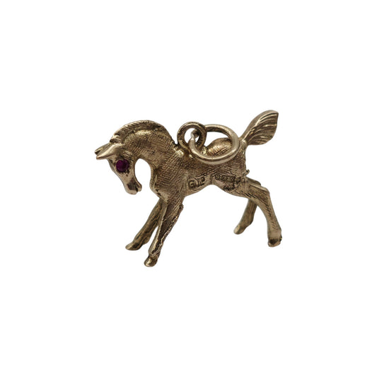 Georg Jensen 9ct 375 Yellow Gold Horse Charm 1966 L 2.0 cm 2.5 g.
