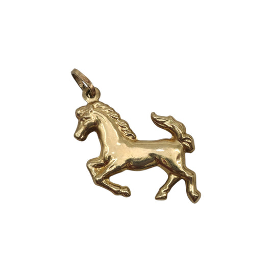 9ct 375 Yellow Gold Horse Charm L 1.9 cm 1.0 g.