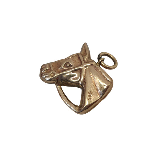 9ct Yellow Gold Horse's Head Charm