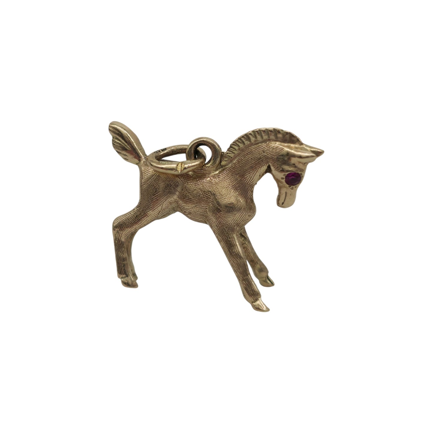 9ct 375 Yellow Gold Horse Charm 1963 L 1.8 cm 2.7 g.