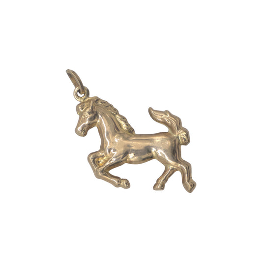 9ct Yellow Gold Horse Charm L 1.9 cm 0.9 g.