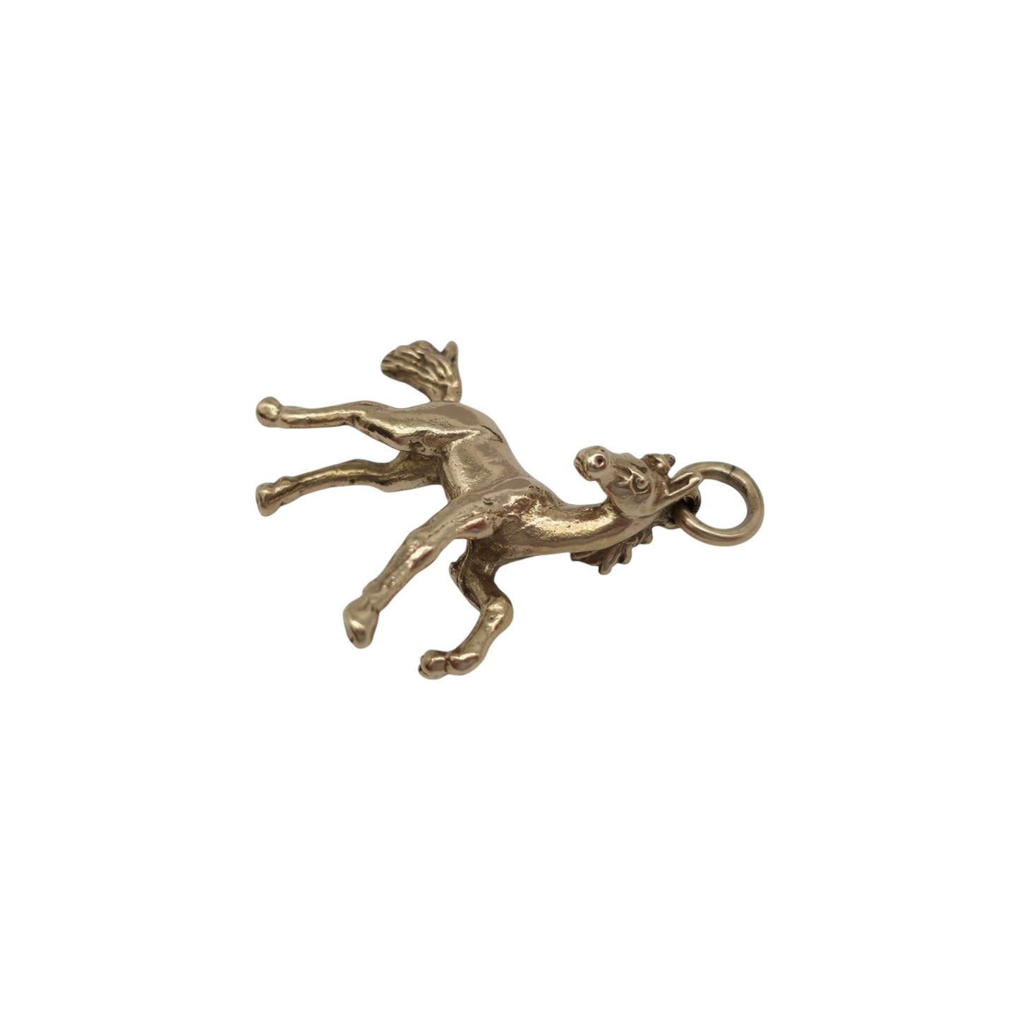 Cast 9ct 375 Yellow Gold Horse Charm 1963 L 2.2 cm 4.7 g.