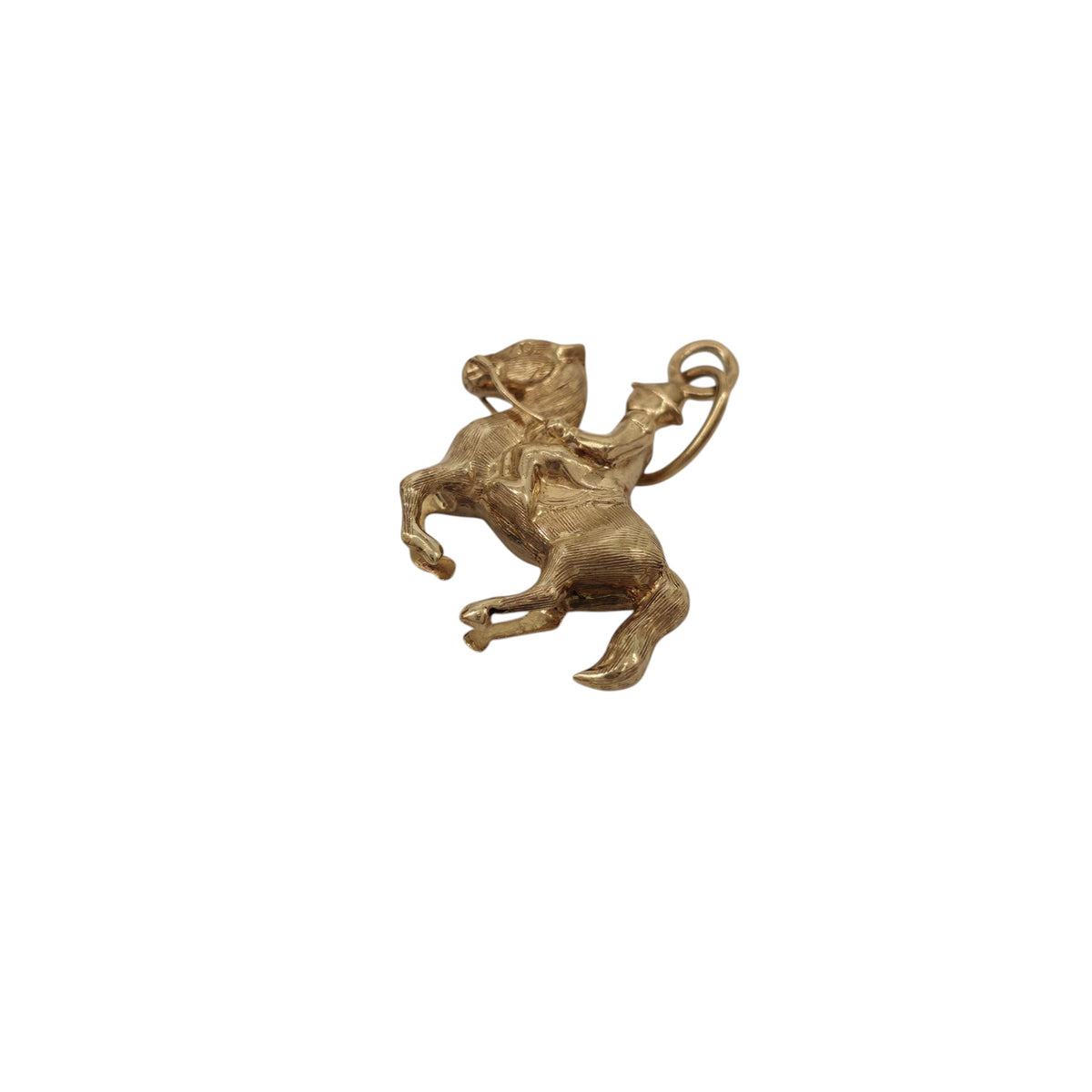 9ct 375 Yellow Gold Racing Horse Charm 1968 L 1.9 cm 1.7 g.
