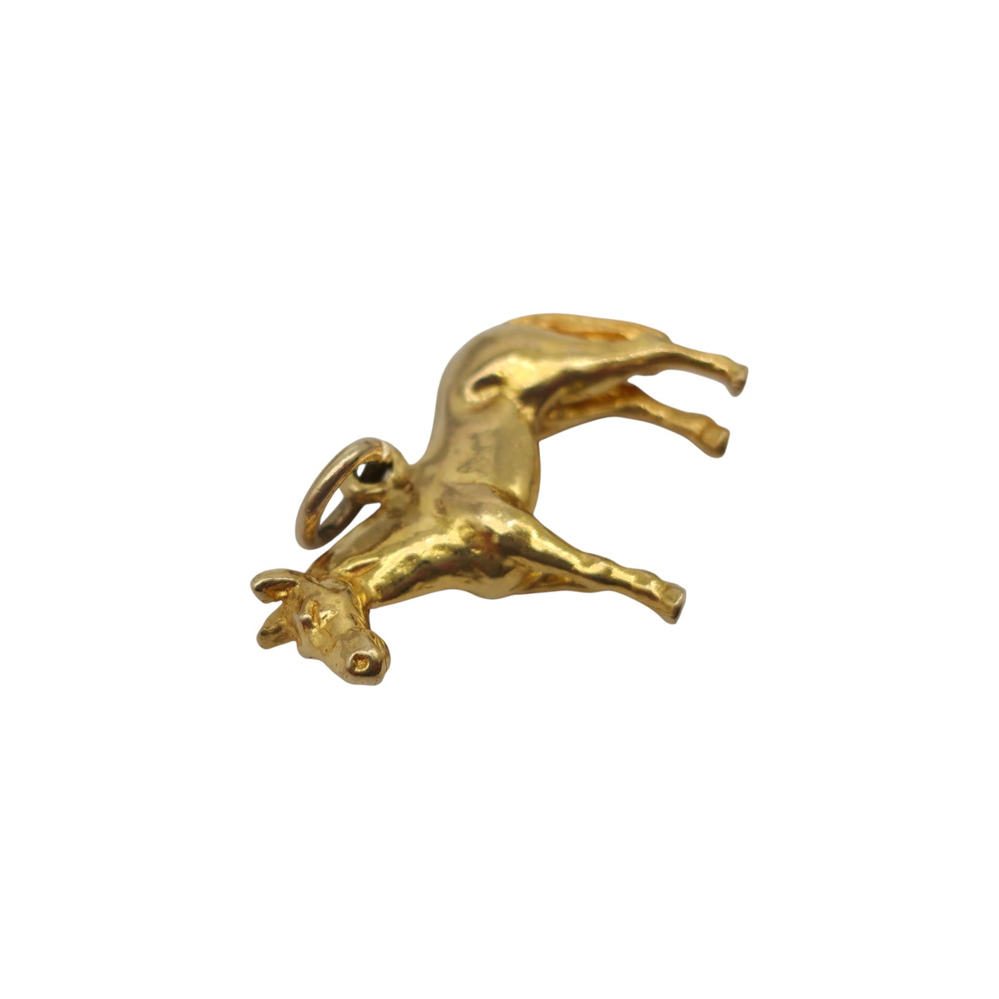 Cast 9ct 375 Yellow Gold Horse Charm 1971 L 2.2 cm 4.3 g.
