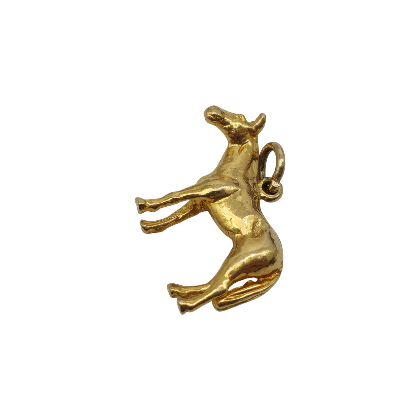 Cast 9ct 375 Yellow Gold Horse Charm 1971 L 2.2 cm 4.3 g.