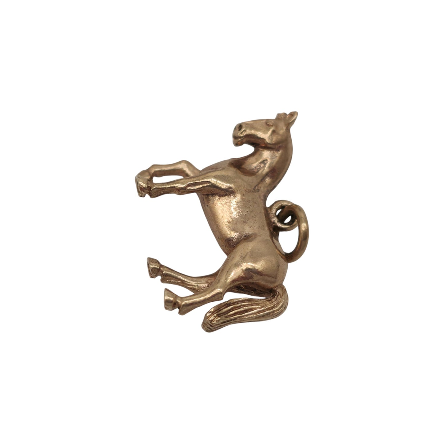 Cast 9ct 375 Yellow Gold Horse Charm 1968 L 2.0 cm 3.9 g.