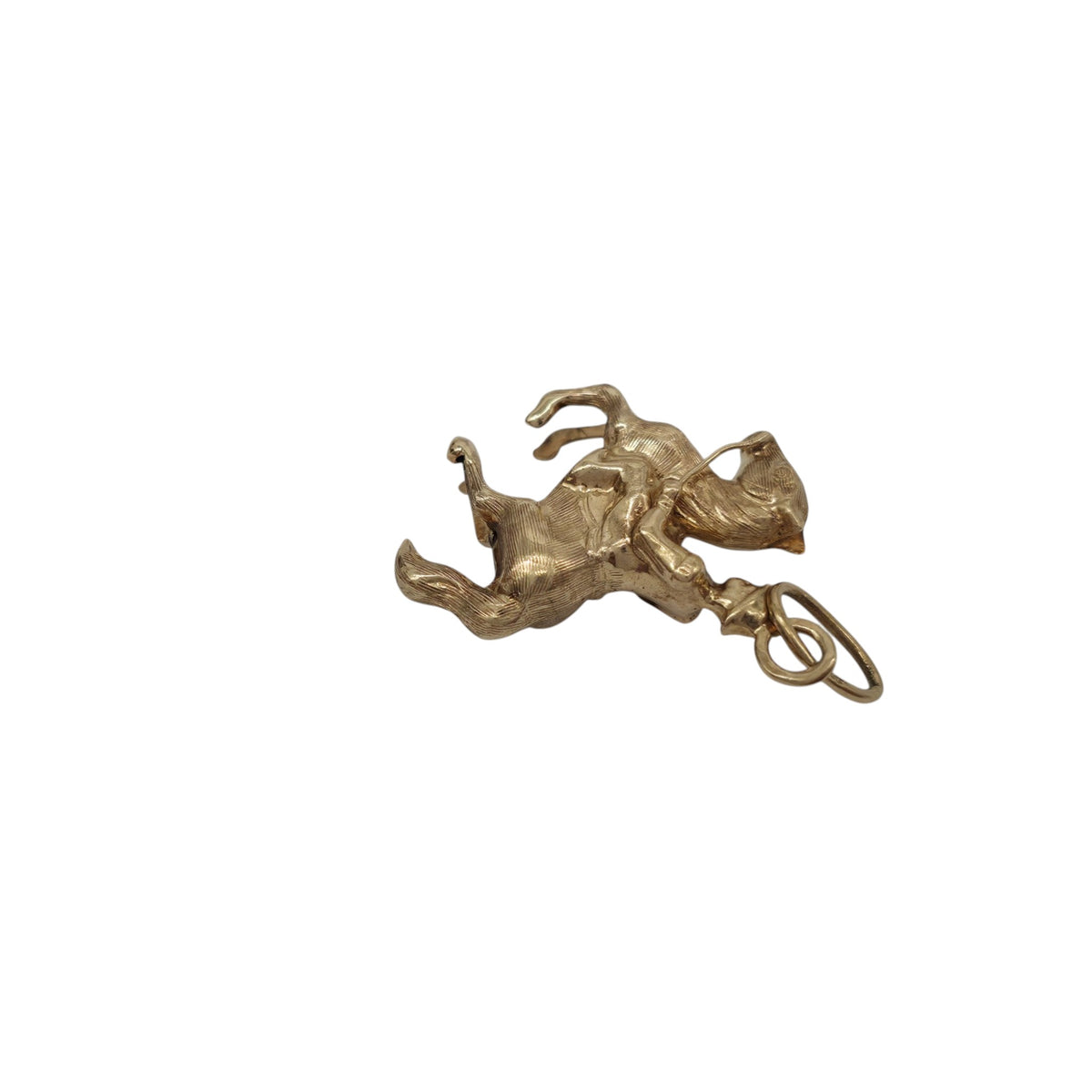 9ct 375 Yellow Gold Racing Horse Charm 1968 L 1.9 cm 1.7 g.