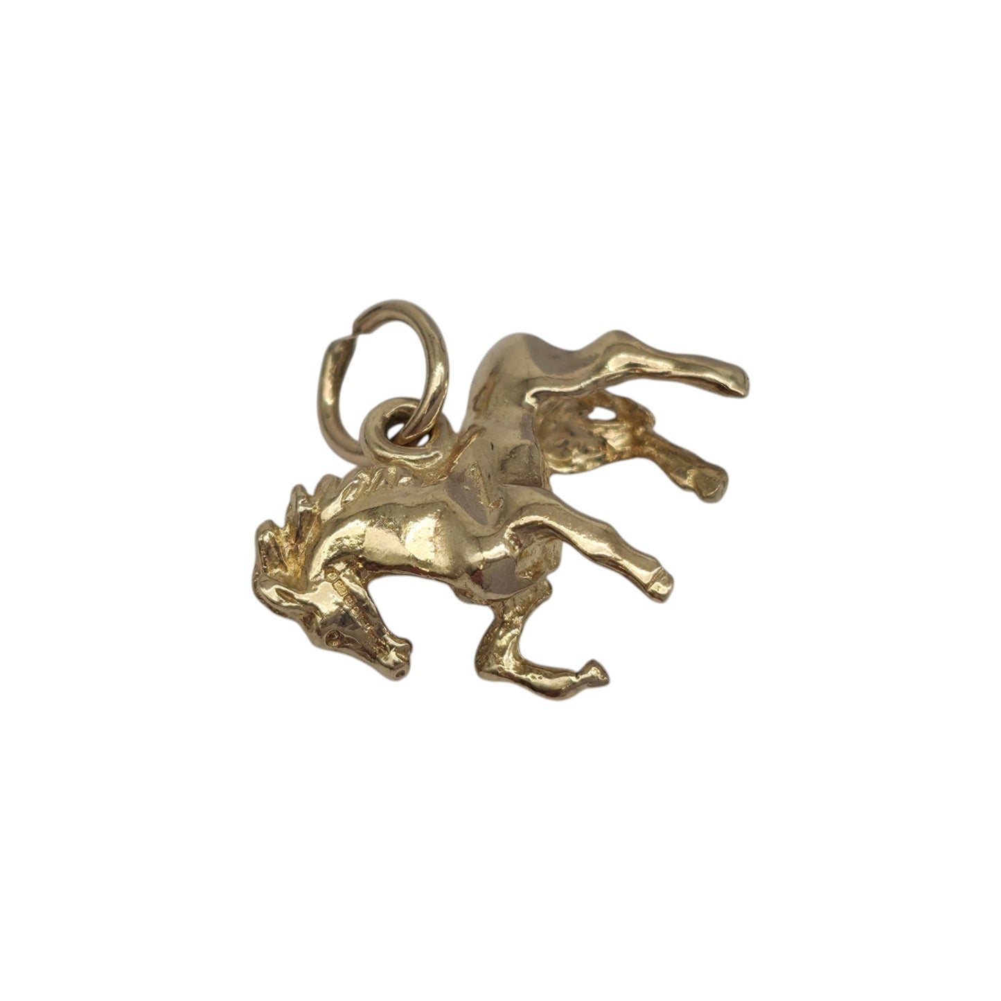 9ct 375 Yellow Gold Horse Charm c.1997 L 1.3 cm 2.5 g.