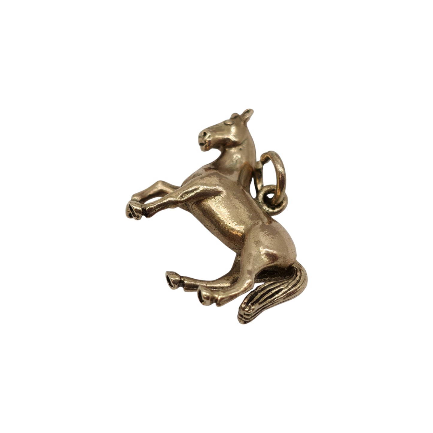 9ct 375 Yellow Gold Horse Charm 1972 L 1.9 cm 3.7 g.