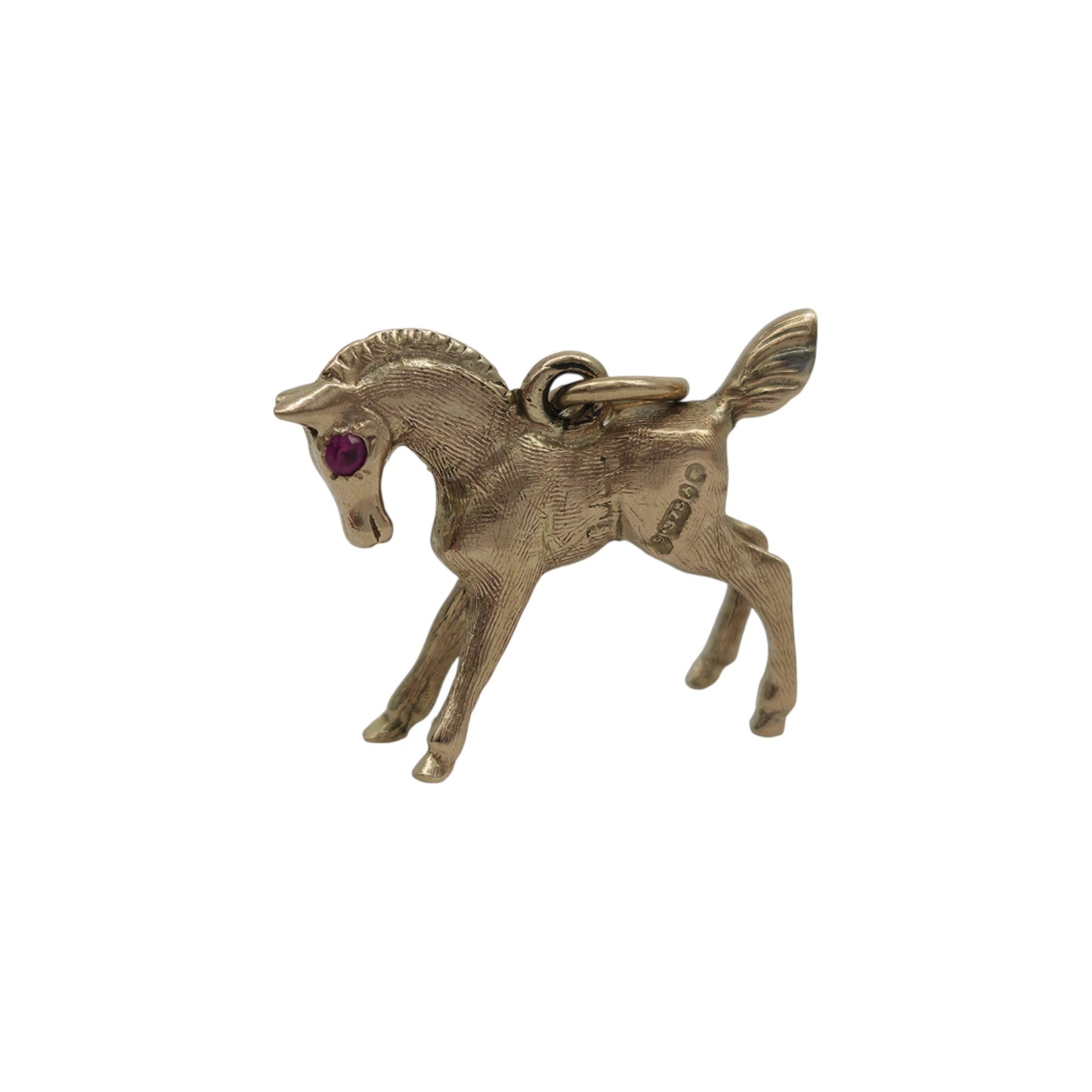 9ct 375 Yellow Gold Horse Charm 1963 L 1.8 cm 2.7 g.