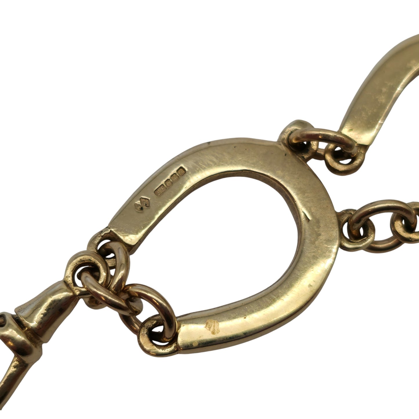 9ct 375 Yellow Gold Horseshoe Bracelet 2000 L 20.4 cm 29.8 g.