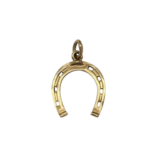 9ct 375 Yellow Gold Horseshoe Charm c.1966 L 1.3 cm 0.7 g.