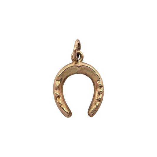 Chester 9ct 375 Yellow Gold Horseshoe Charm 1955 L 1.1 cm 0.3 g.